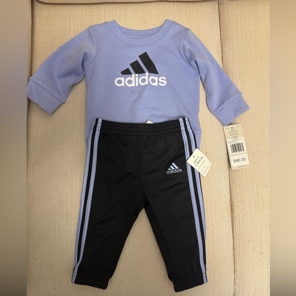 Adidas Infant Tracksuit in Lavender and Black